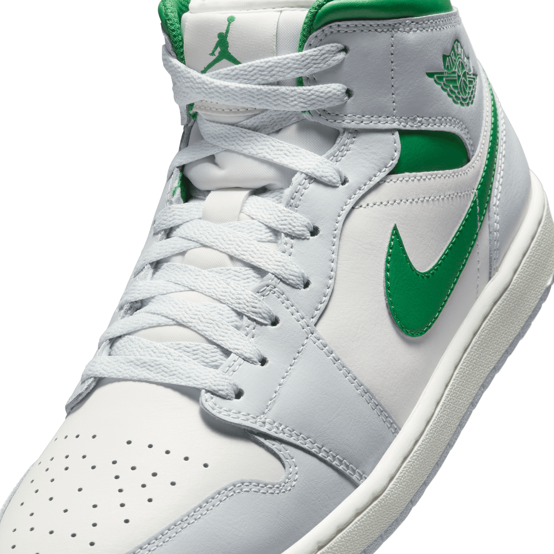 Men's Air Jordan 1 Mid "Summit White Lucky Green"