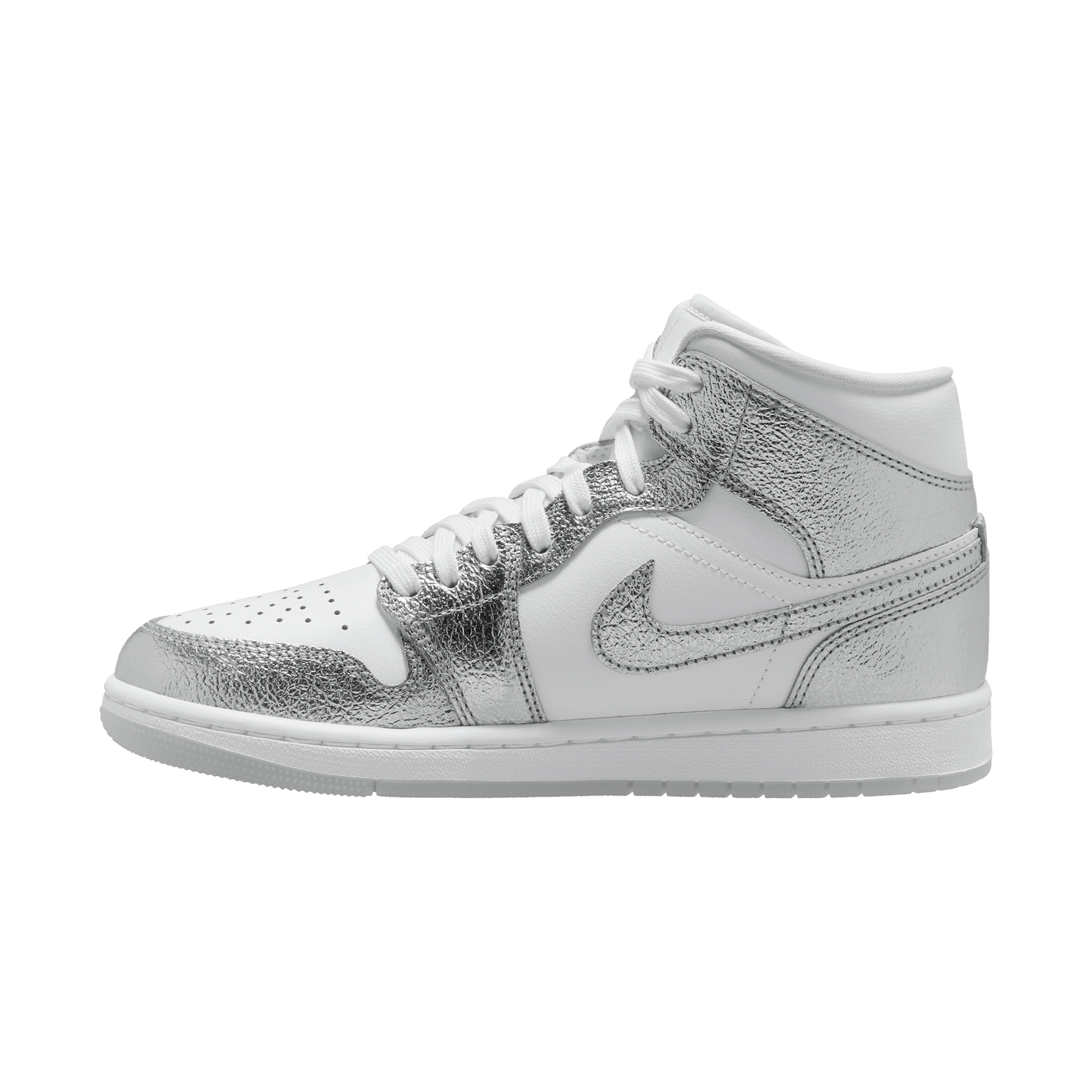 Women's Air Jordan 1 Mid SE "Crinkled Silver Foil"
