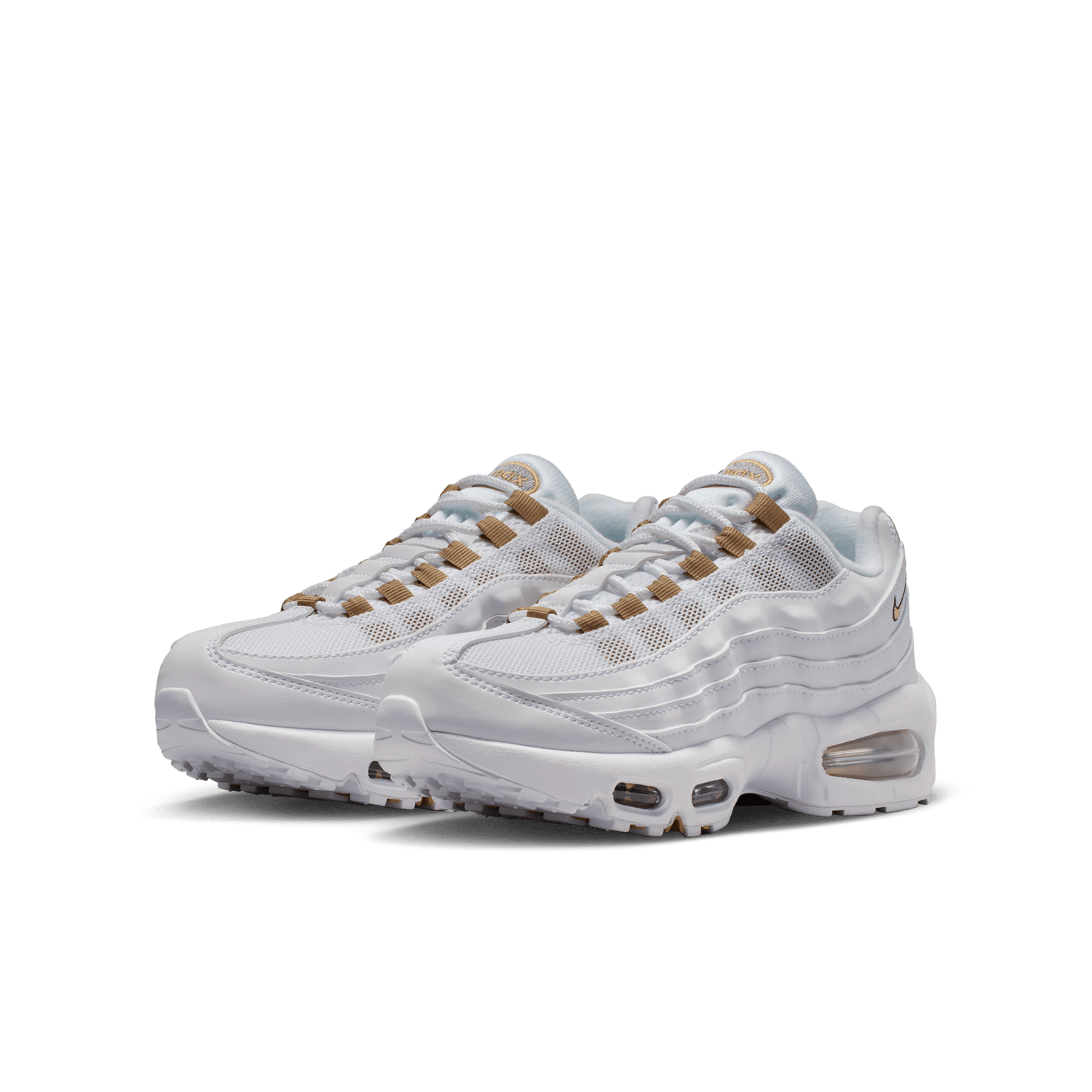 Big Kids' Nike Air Max 95 "White Metallic Gold"