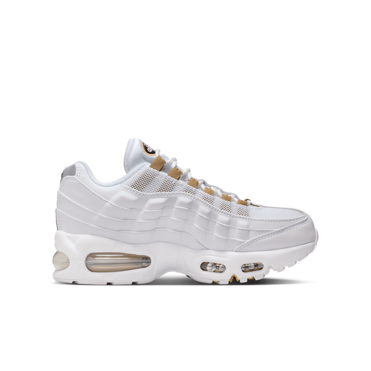 Big Kids' Nike Air Max 95 "White Metallic Gold"