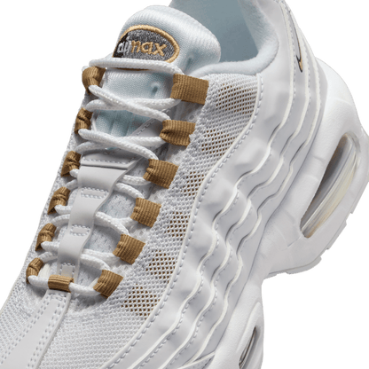 Big Kids' Nike Air Max 95 "White Metallic Gold"