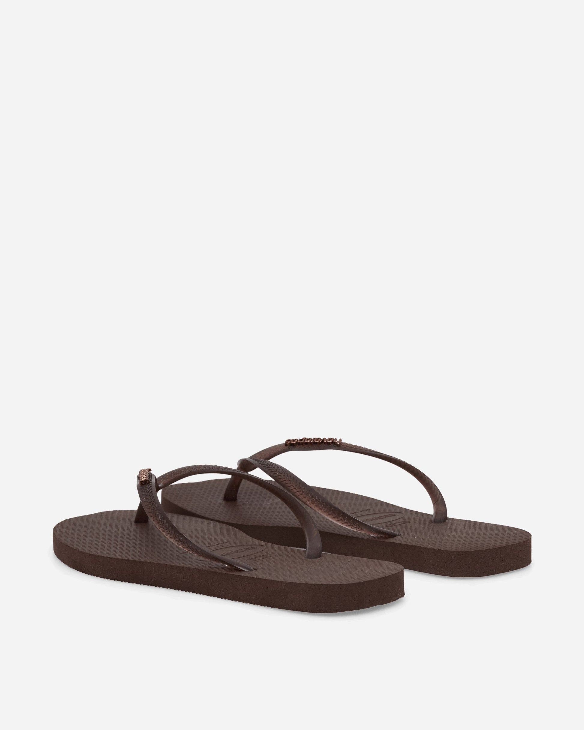 Women's Slim Split Flip Flops Dark Brown