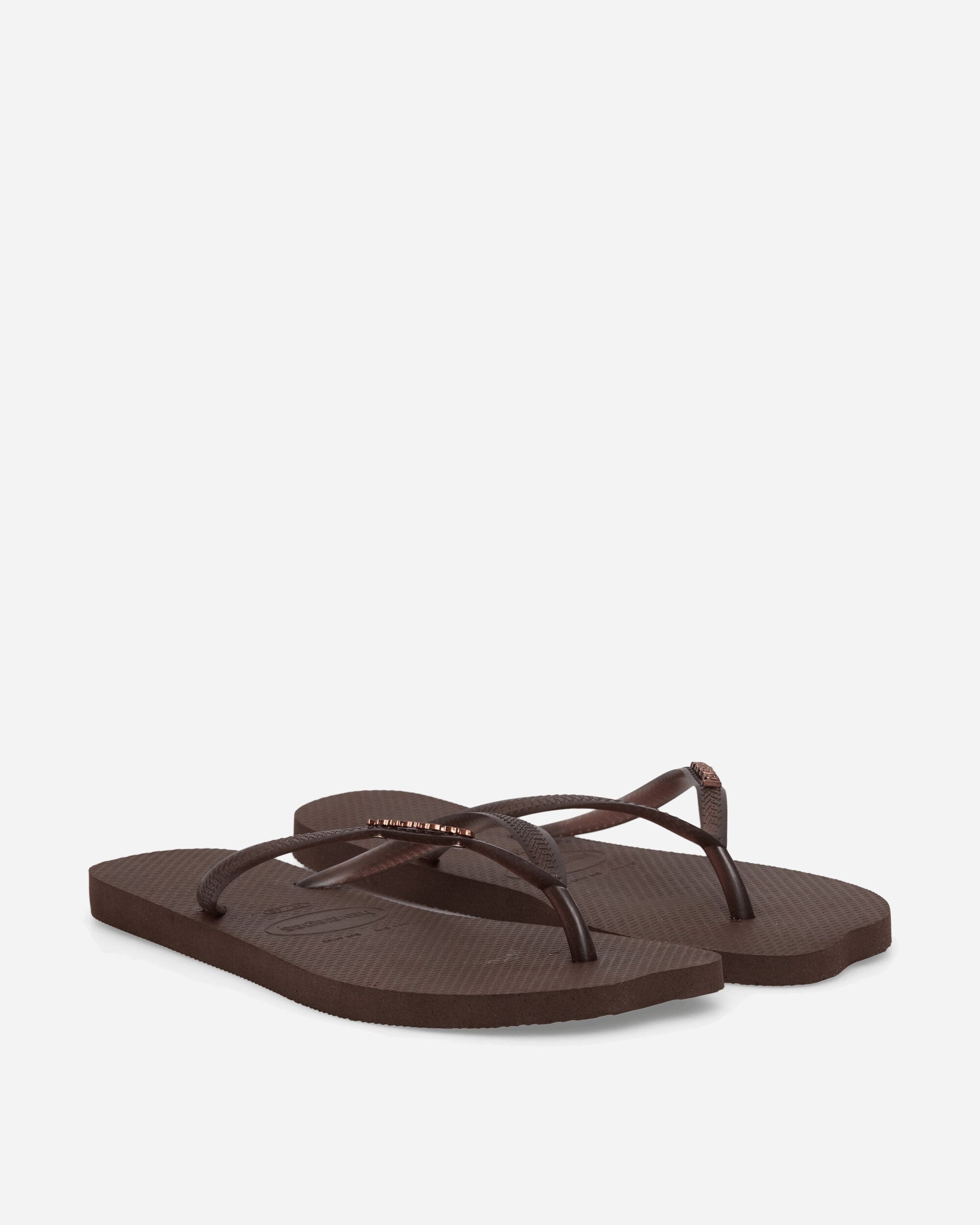 Women's Slim Split Flip Flops Dark Brown