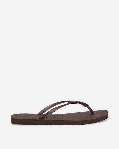 Women's Slim Split Flip Flops Dark Brown