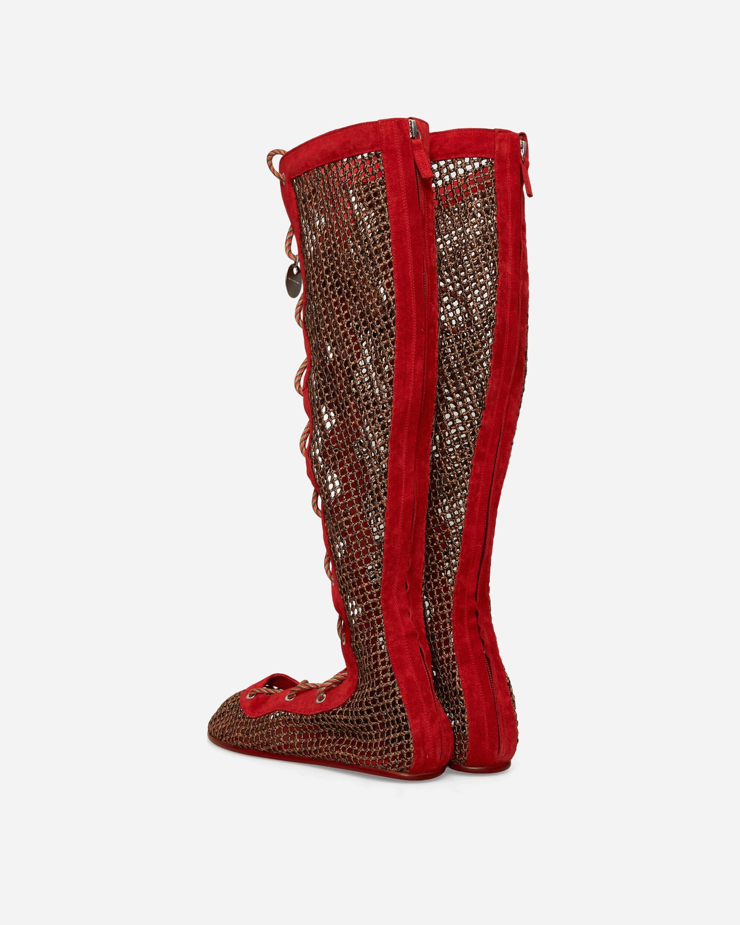 Women's Reticella Knee High Boots Red
