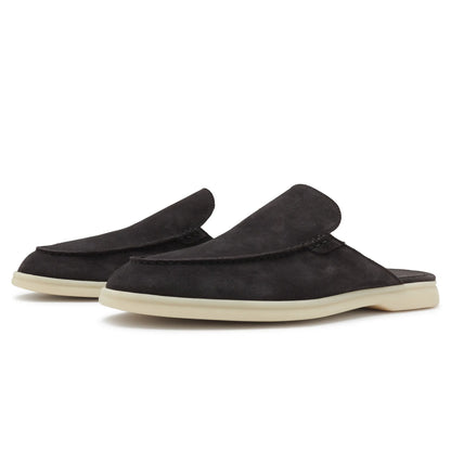 Loro Piana Babouche Walk Suede Ink Loafers