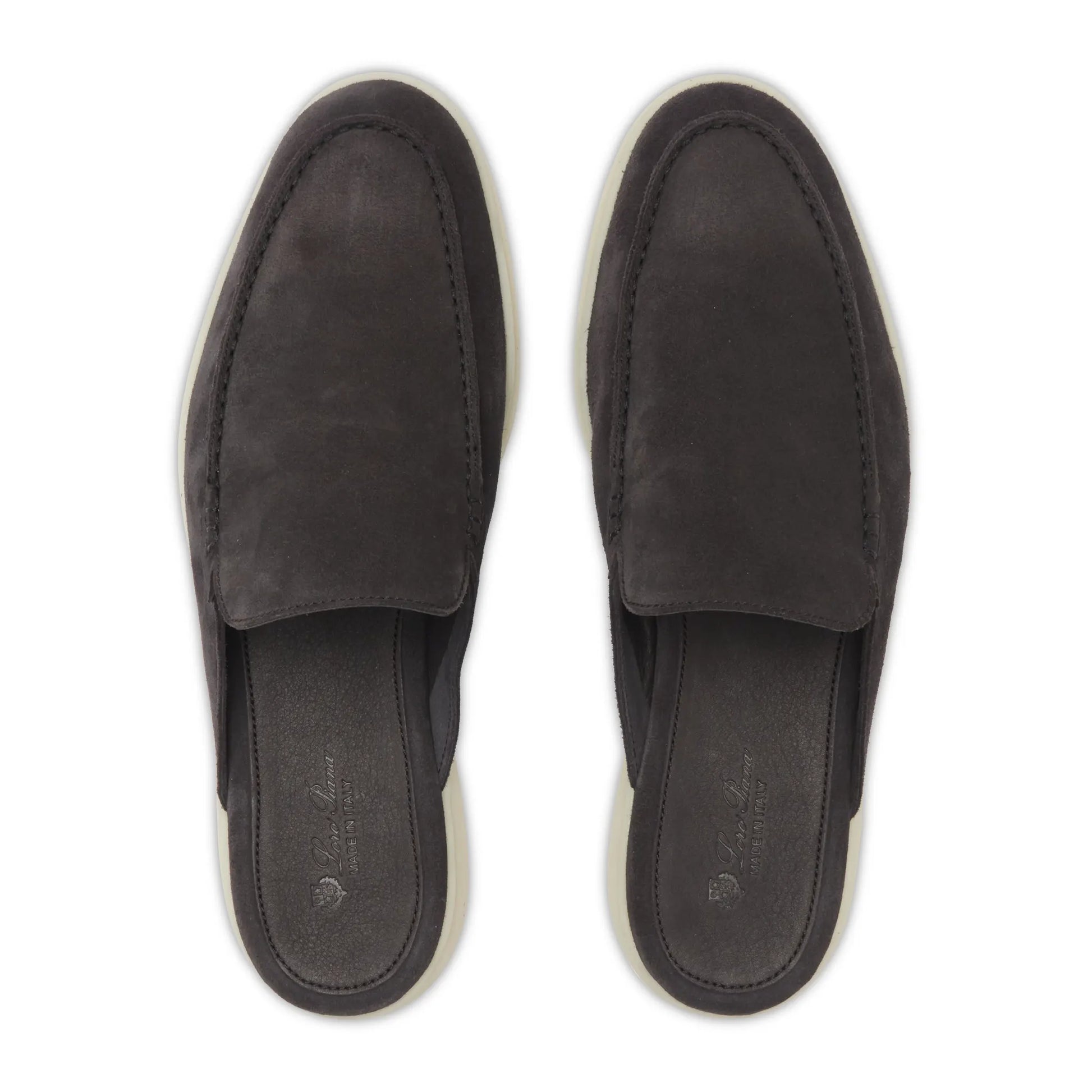Loro Piana Babouche Walk Suede Ink Loafers
