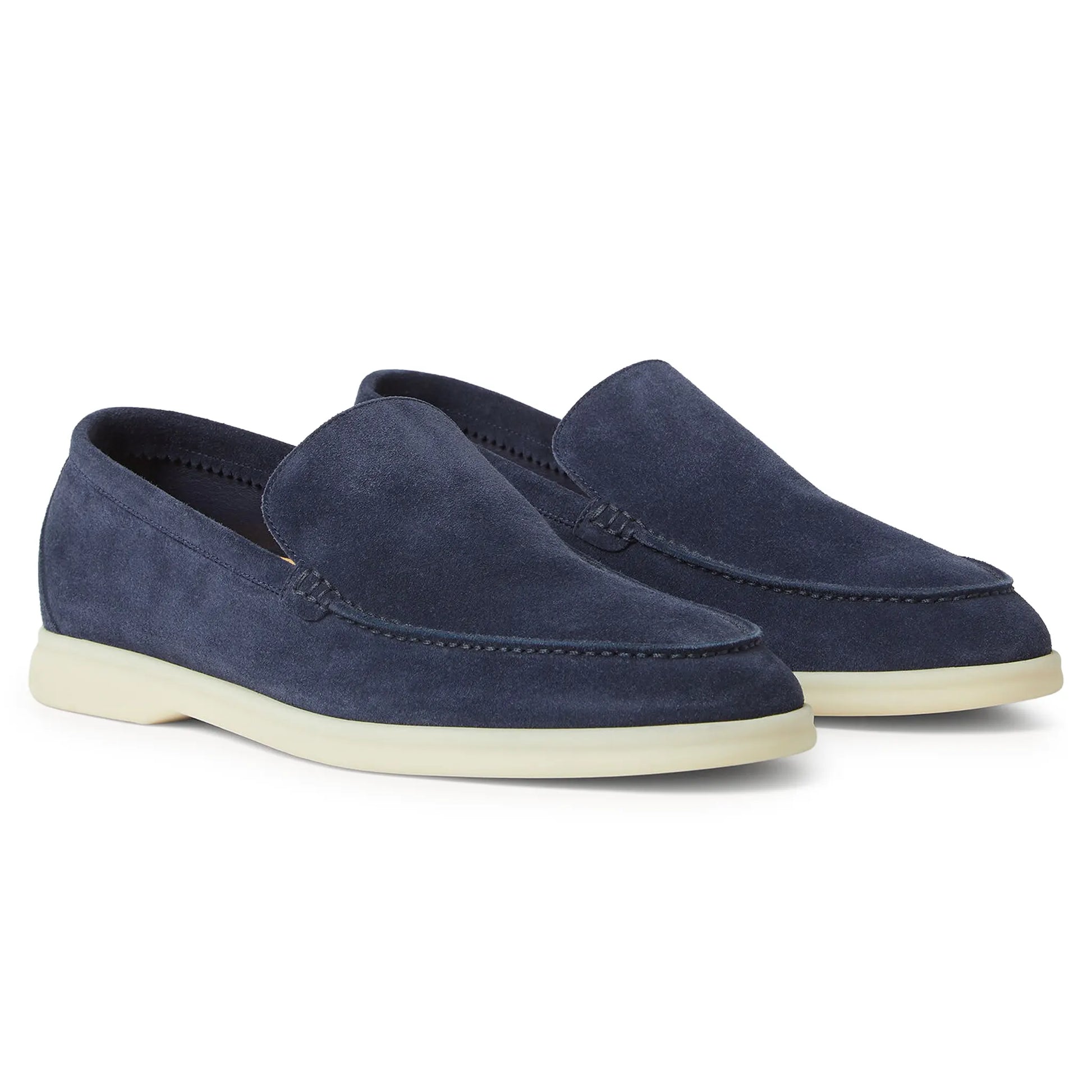 Loro Piana Summer Walk Suede Dark Deep Sea Loafers