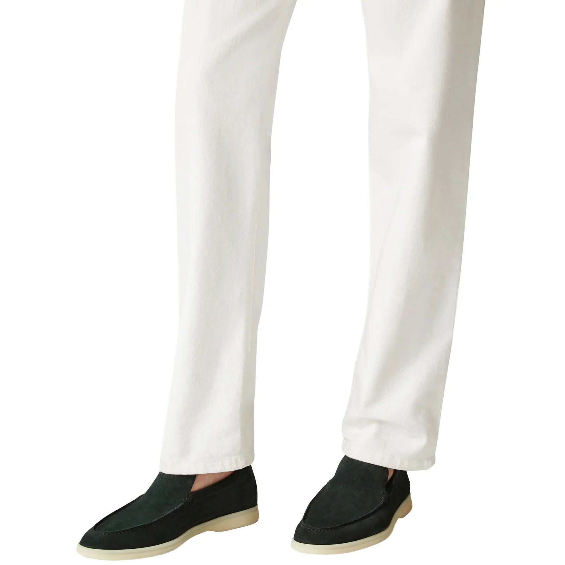 Loro Piana Summer Walk Suede Dark Green Loafers