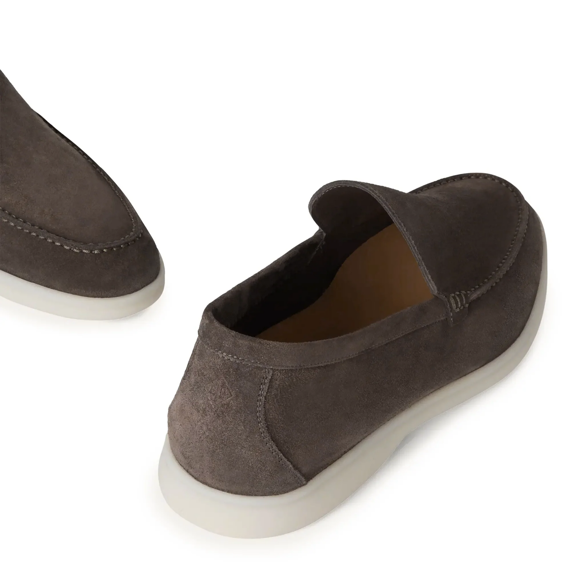 Loro Piana Summer Walk Suede Warm Grey Loafers
