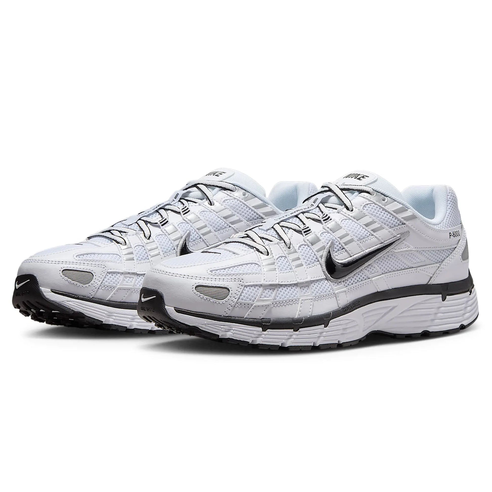 Nike P-6000 White Metallic Silver Black