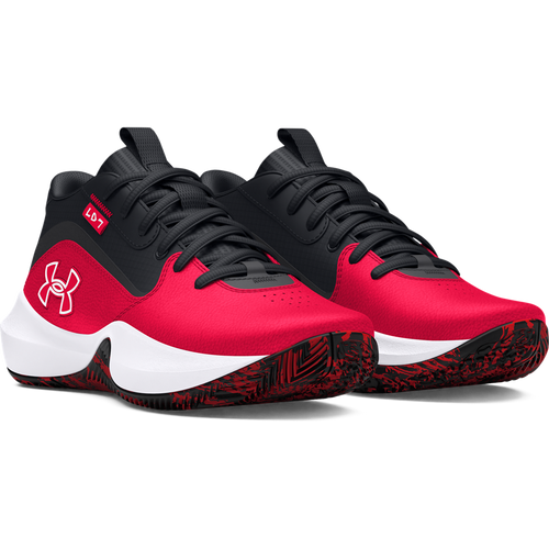 Big Kids' Under Armour Lockdown 7 Basketball Shoes "Red Black White"